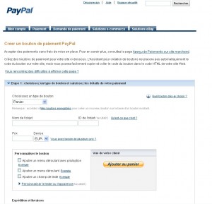 Créer un bouton de paiement PayPal